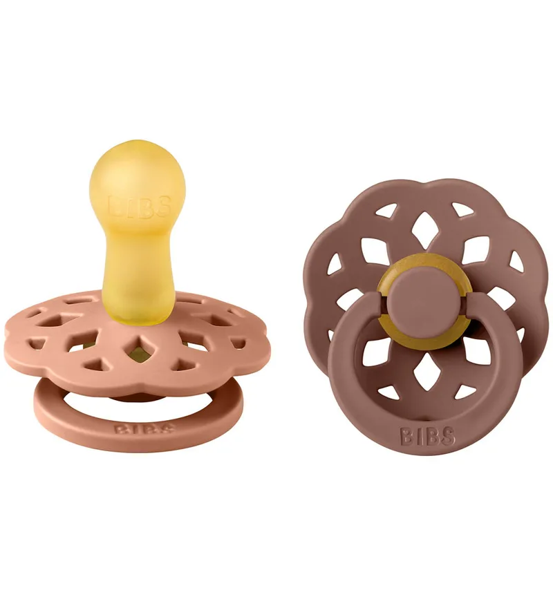 Bohemen Fopspenen - 2-pack - Maat 2 - Rond - Peach/Bosmarmo van BIBS – productfoto
