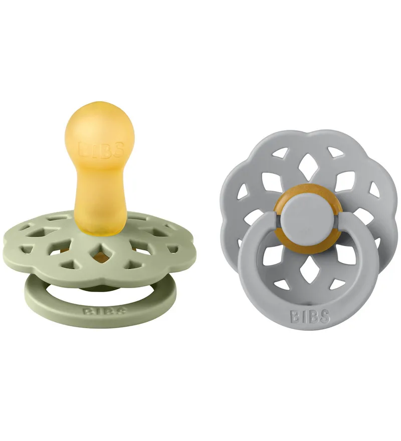 Bohemen Fopspenen - 2-pack - Maat 2 - Rond - Sage/Cloud van BIBS – productfoto