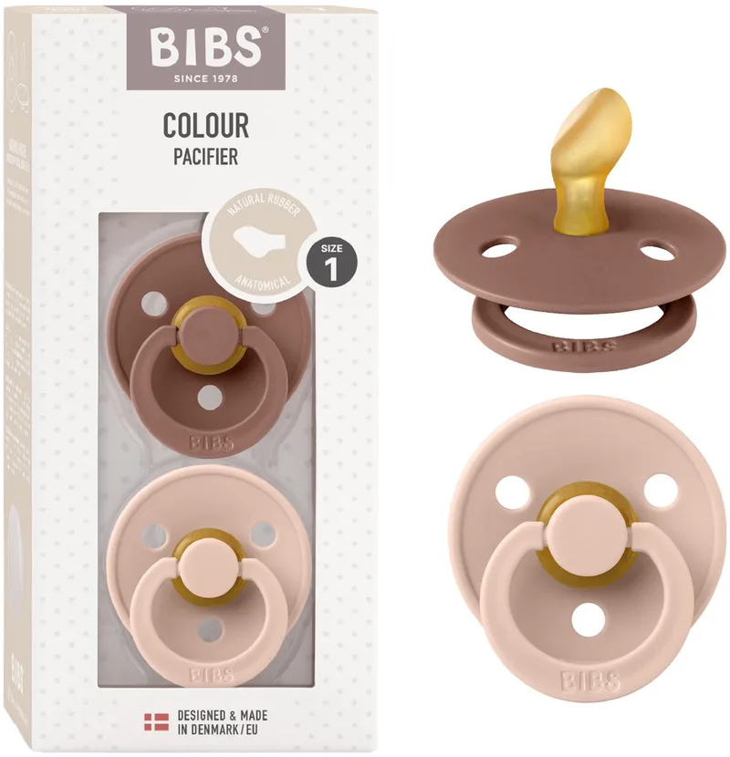 Colour fopspeen, 0-6 mnd, 2-pack, anatomisch, Blush/Woodchuck van BIBS in Woodchuck, Blush – productfoto
