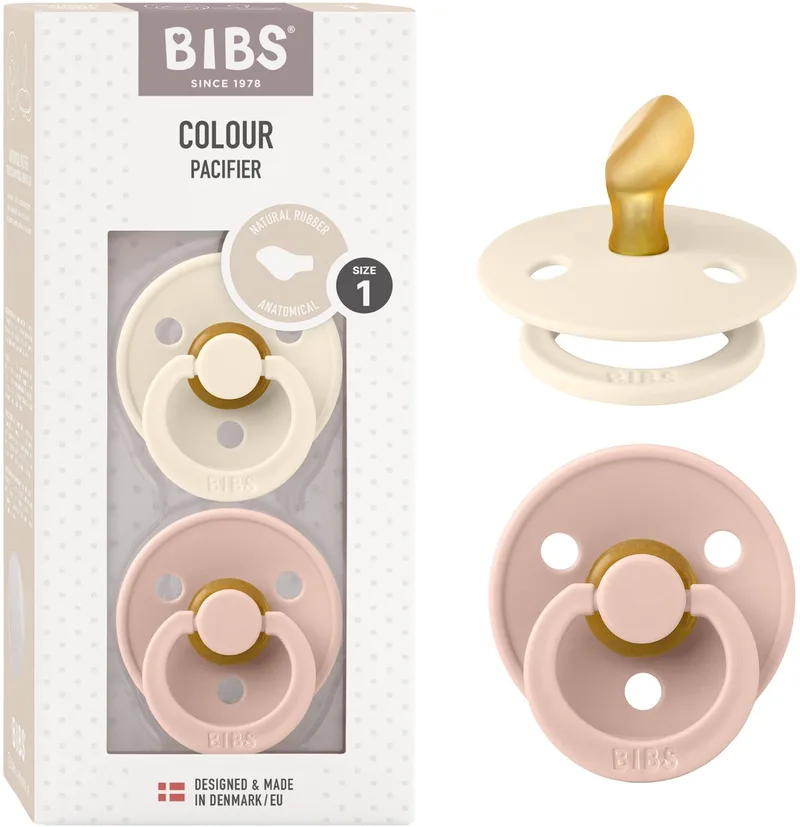 Colour Fopspeen - 0-6 mnd - 2-pack - Anatomisch - Ivory/Blush fra BIBS i Elfenben, Blush – produktbillede