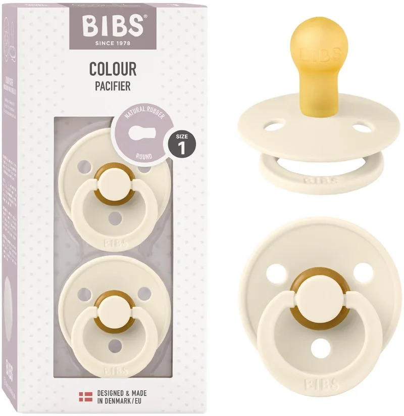 Colour Fopspeen - 0-6 mnd - 2-pack - Rond by BIBS in Ivory – product photo