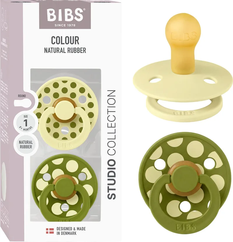 Colour Fopspeen - 0-6 mnd - 2-pack - Rond - Luna/Wasabi de BIBS en Luna, Wasabi – photo produit
