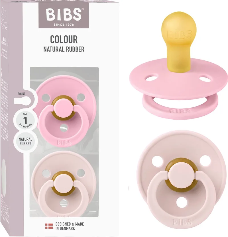 Colour Fopspeen - 0-6 mnd - 2-pack - Rond speen - Petal/Baby Pink van BIBS in Petal, Baby Pink – productfoto