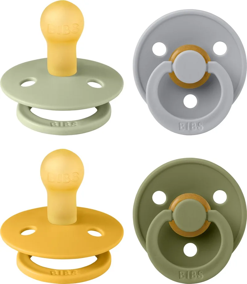 Colour Fopspeen - 0-6 mnd - 4-pack - Sage/Cloud/Honey Bee/Olive de BIBS en Green Garden Lush – photo produit