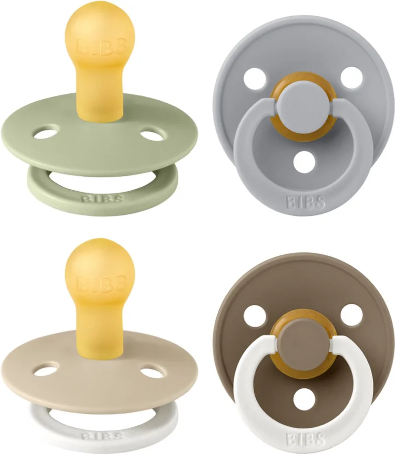 Colour Fopspeen - 0-6 mnd - 4-pack - Sage/Cloud/Vanilla Glow/Dark Oak Glow de BIBS en Vanilla Glow Mix – photo produit