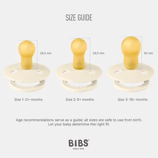Colour fopspeen 18-48 mnd, 2 stuks, rond, ivoor/blush van BIBS in Ivoor, Blush – productfoto 3 van 4