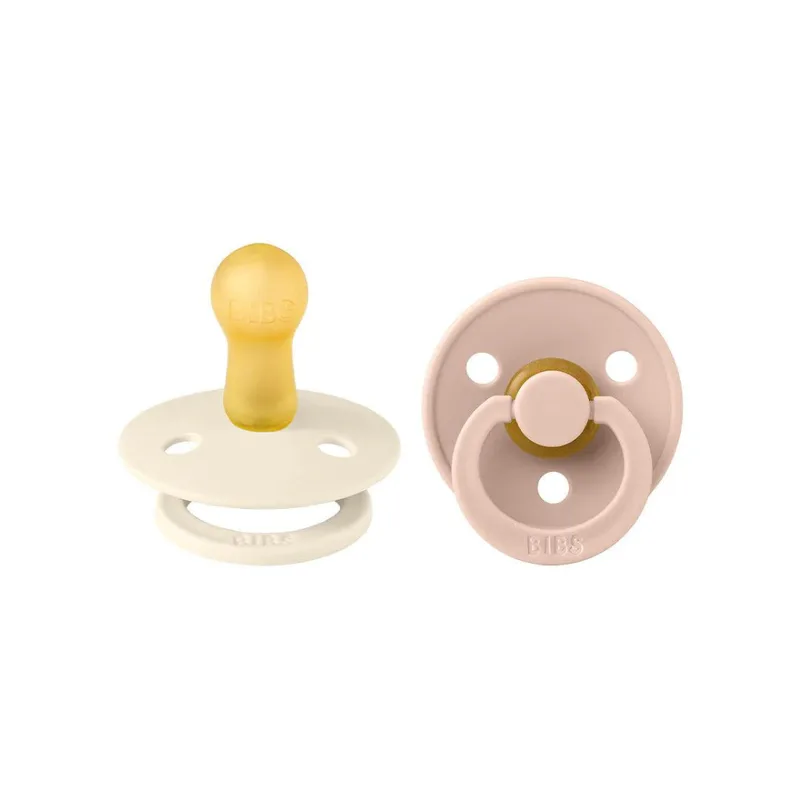 Colour fopspeen 18-48 mnd, 2 stuks, rond, ivoor/blush van BIBS in Ivoor, Blush – productfoto 2 van 4