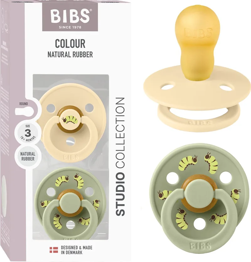 Colour Fopspeen - 18-48 mnd - 2-pack - Rond - Silk/Sage fra BIBS i Silk, Sage – produktbillede