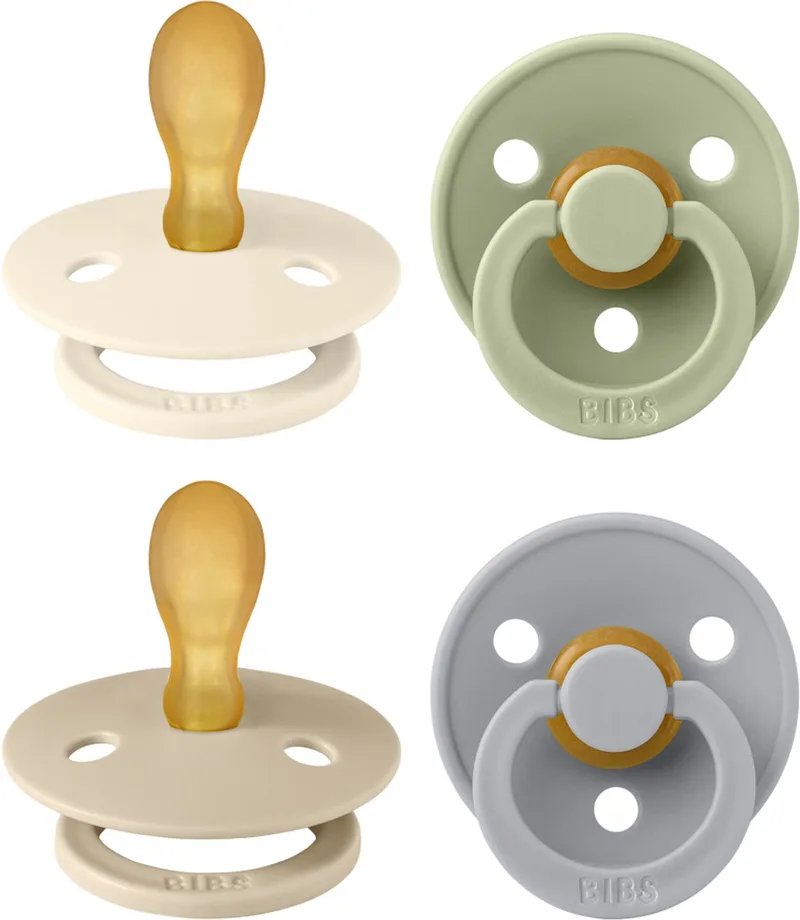Colour Fopspeen - 6-18 mdn - 4-pack - Symmetrisch - Ivory/Sage/Vanilla/Cloud de BIBS en Cloud Mix – photo produit