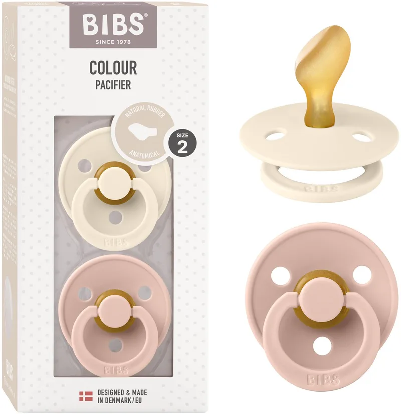Colour Fopspeen - 6-18 mnd - 2-pack - Anatomisch - Ivory/Blush de BIBS en Ivoire, Blush – photo produit