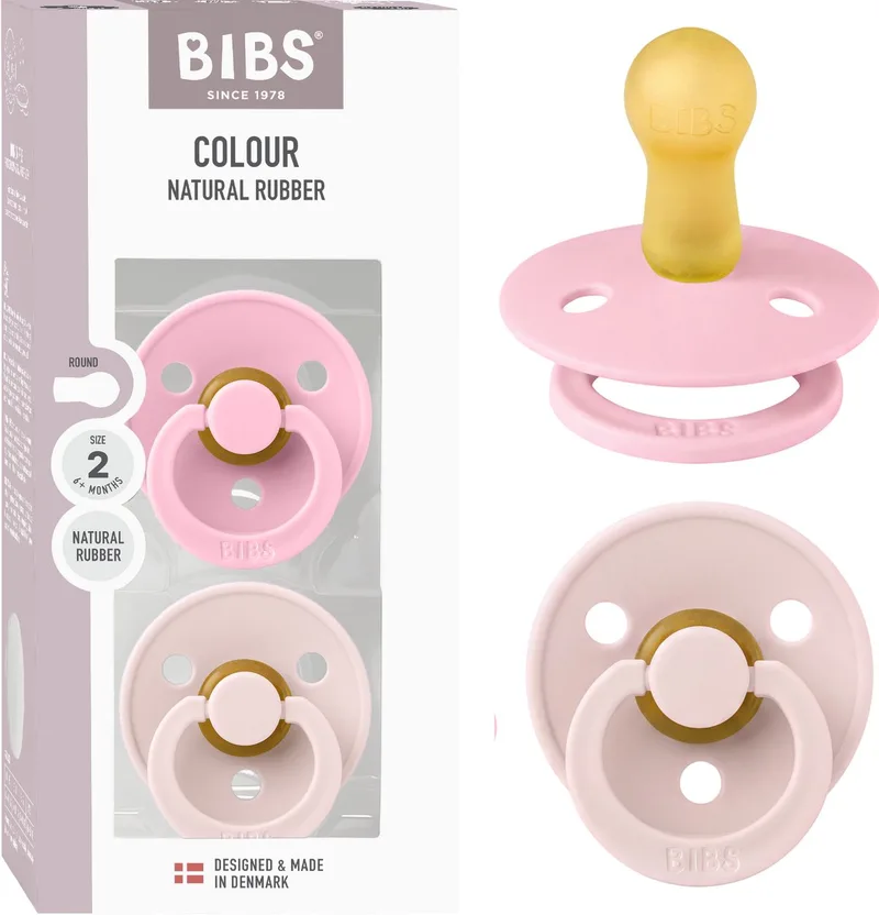 Colour Fopspeen - 6-18 mnd - 2-pack - Rond - Petal/Baby Pink van BIBS in Petal, Baby Pink – productfoto