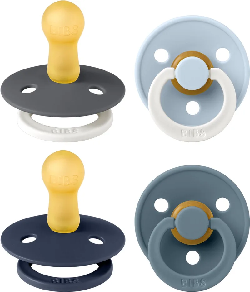 Colour Fopspeen - 6-18 mnd - 4-pack - Deep Space/Petrol/Iron Glow/Baby Blue Glow de BIBS en Petrol Glow Mix – photo produit