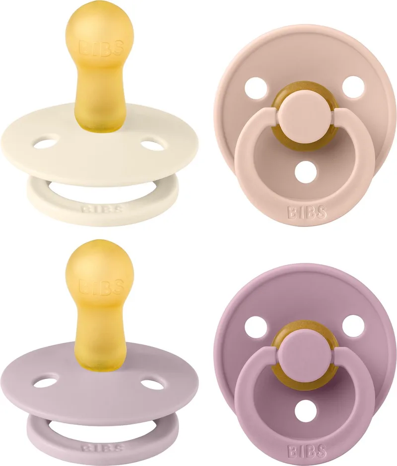 Colour Fopspeen - 6-18 mnd - 4-pack - Ivory/Blush/Dusky Lilac/Heather de BIBS en Baby Girl Colours – photo produit