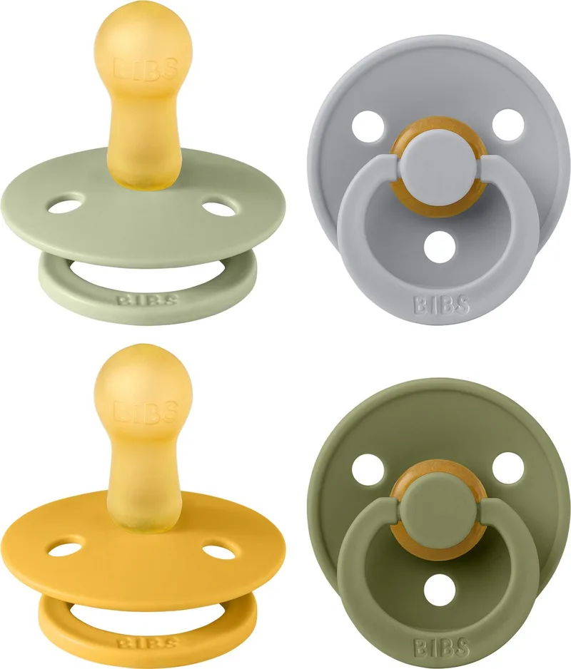 Colour Fopspeen - 6-18 mnd - 4-pack - Sage/Cloud/Honey Bee/Olive de BIBS en Green Garden Lush – photo produit