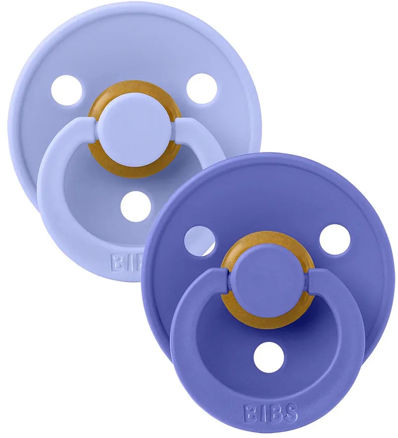 Colour Fopspeen - Rond - 2 Stuks - 0-6 Mnd - Hush / Grape - 110472 de BIBS en Violet – photo produit