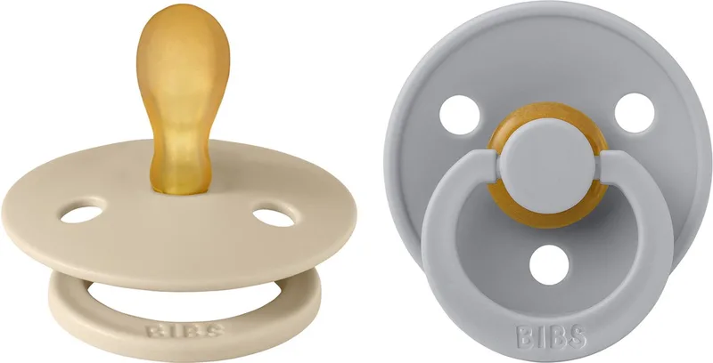 Colour Fopspeen - Symmetrisch - Maat 1 - Vanilla/Cloud - Duopack fra BIBS i Beige, Blå – produktbillede