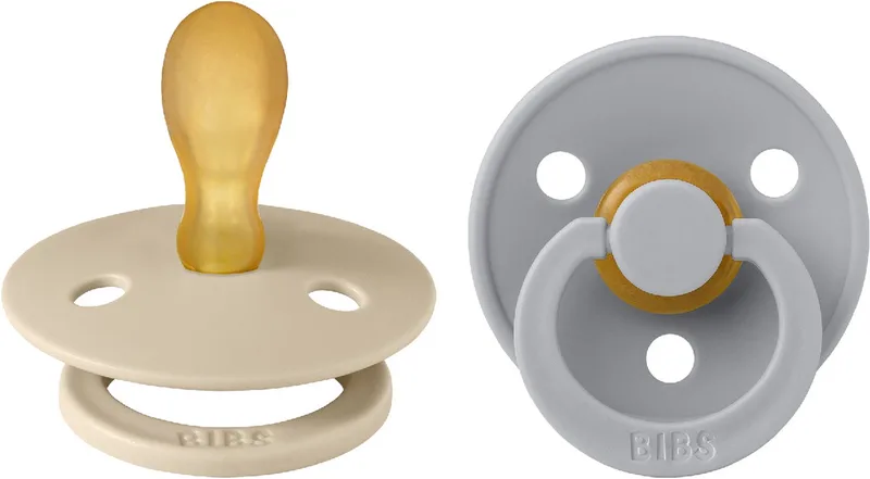 Colour fopspeen symmetrisch maat 2, vanille/cloud, duopack van BIBS in Beige, Blauw – productfoto