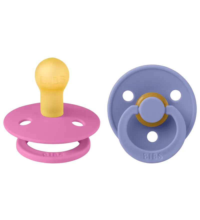 Colour Fopspenen - 2-pack - Maat 1 - Rond - Kauwgom/Peri van BIBS – productfoto