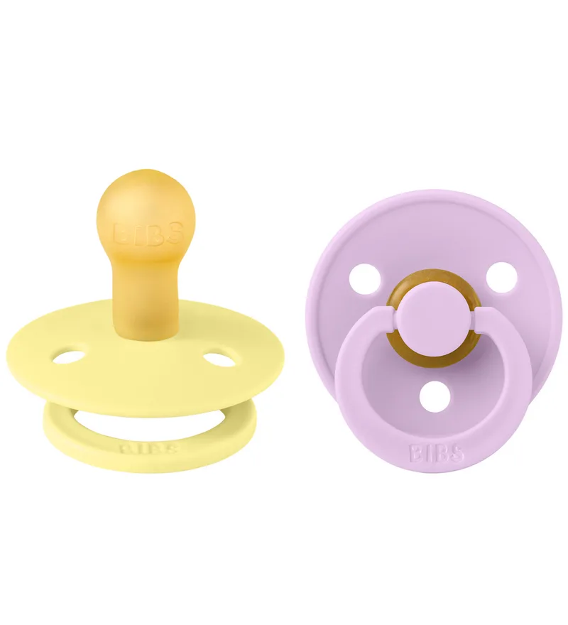 Colour Fopspenen - 2-pack - Maat 1 - Rond - Sunshine/Violet van BIBS – productfoto
