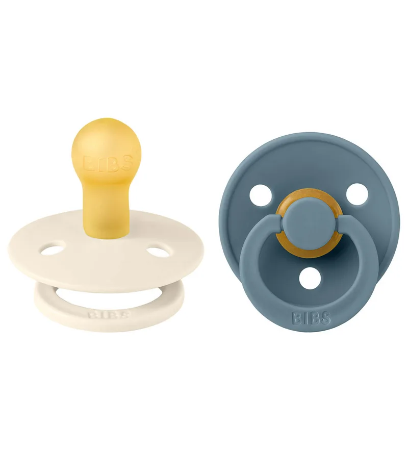 Colour Fopspenen - 2-pack - Maat 2 - Rond - Ivory/Petrol de BIBS – photo produit