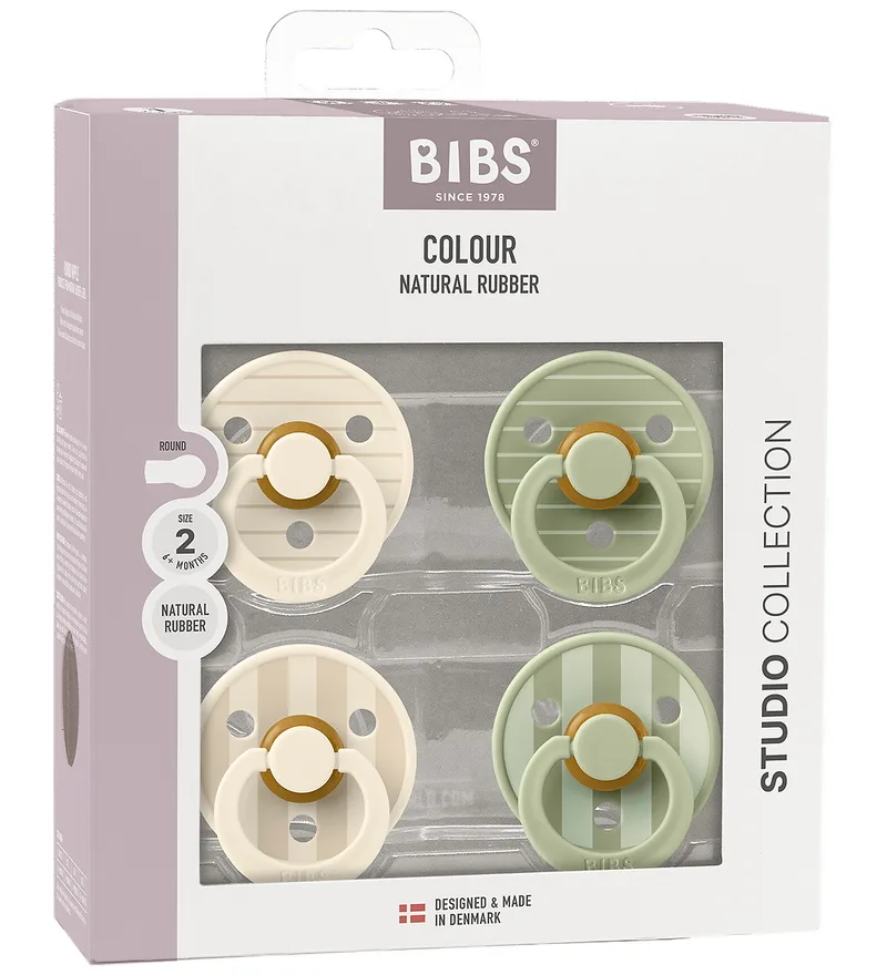 Colour Fopspenen - 4-pack - Maat 2 - Ivory/Vanilla/Sage van BIBS – productfoto
