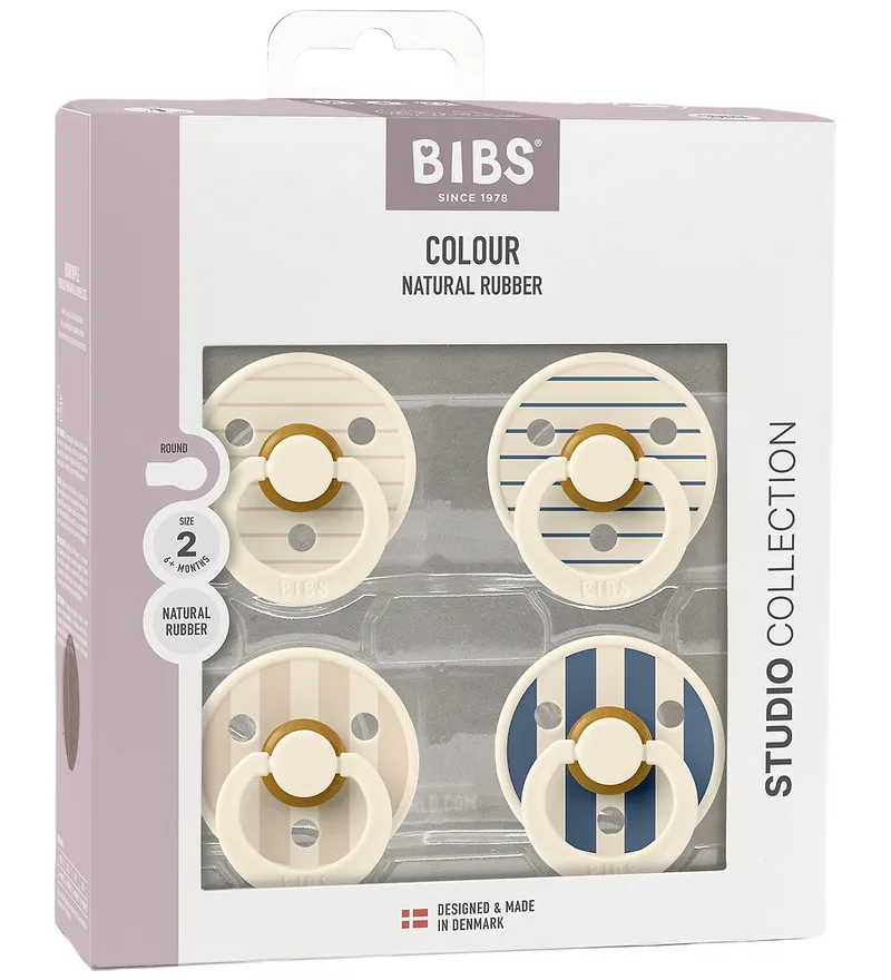 Colour Fopspenen - 4-pack - Maat 2 - Ivory/Vanilla/Steel Bl van BIBS – productfoto