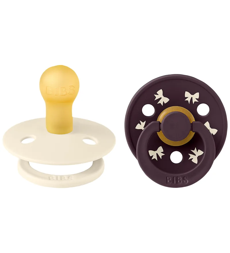 Colour Fopspenen - Maat 1 - 2-pack - Holiday Bow - Ivory/Pl van BIBS – productfoto