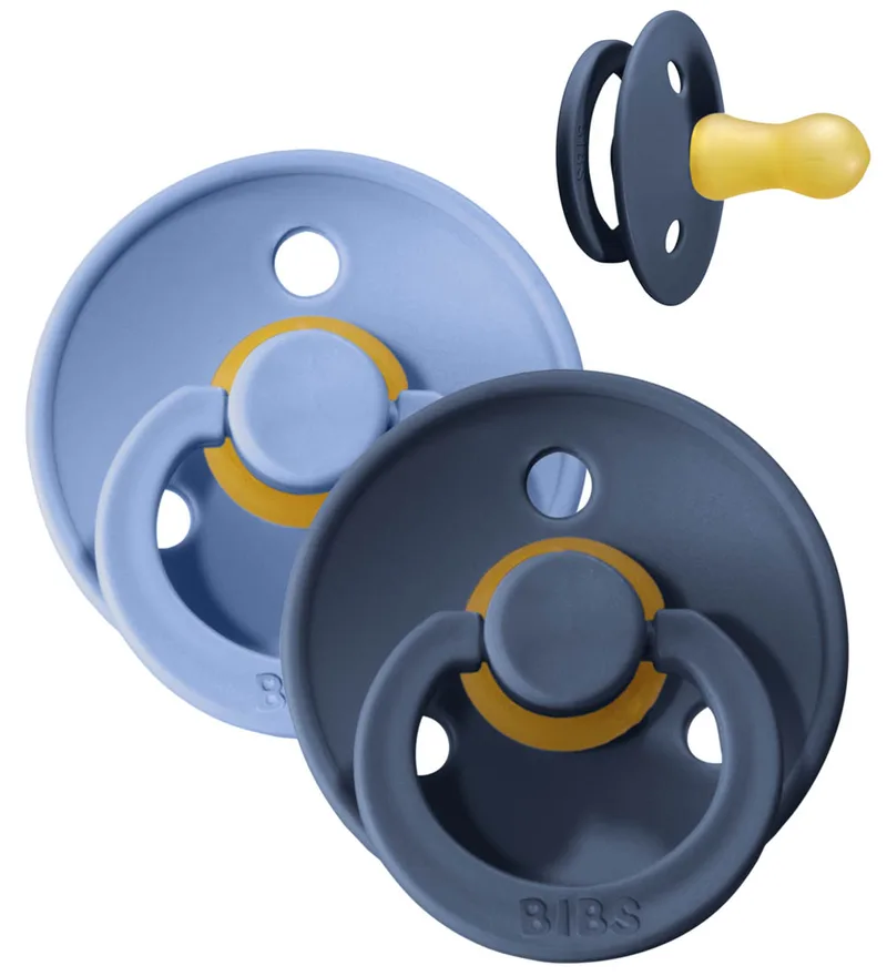 Colour Fopspenen - Maat 1 - 2-pack - Rond - Sky Blue/Steel de BIBS – photo produit