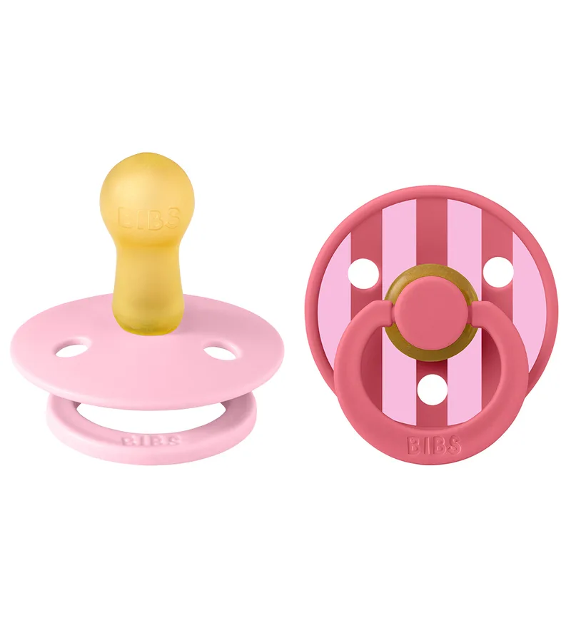 Colour Fopspenen - Maat 2 - 2-pack - Rond - Baby Pink/Coral de BIBS – photo produit