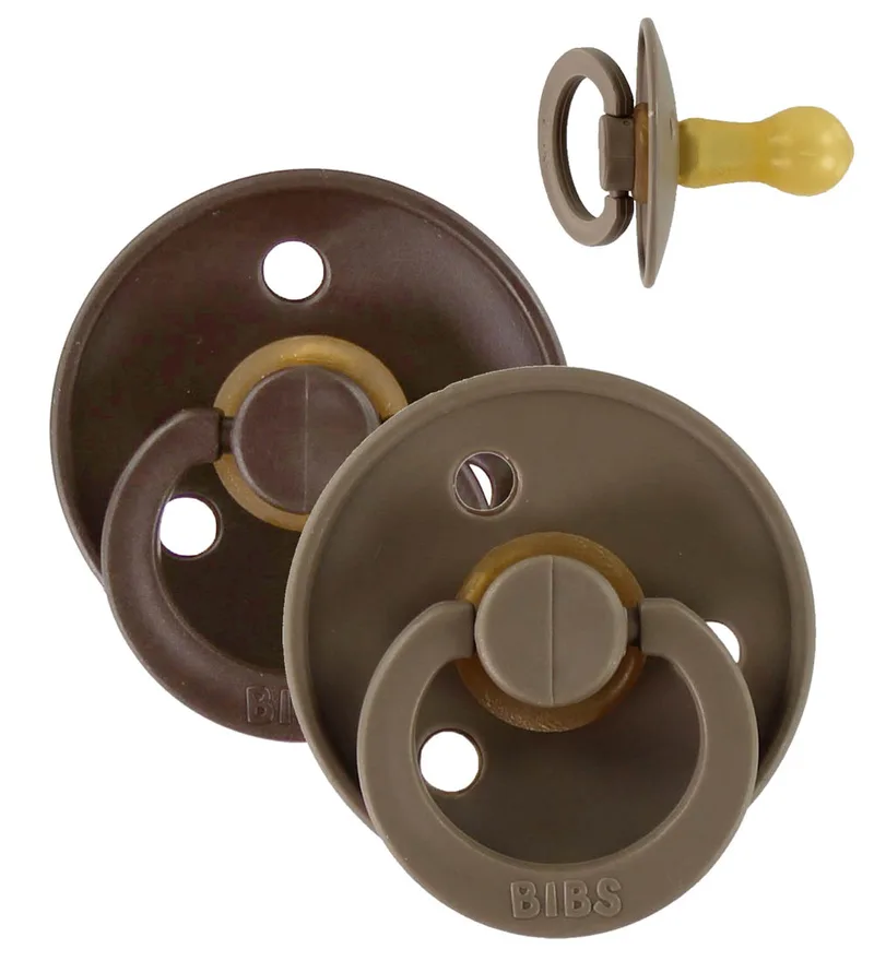 Colour Fopspenen - Maat 2 - 2-pack - Rond - Mocha/Dark Oak von BIBS – Produktfoto