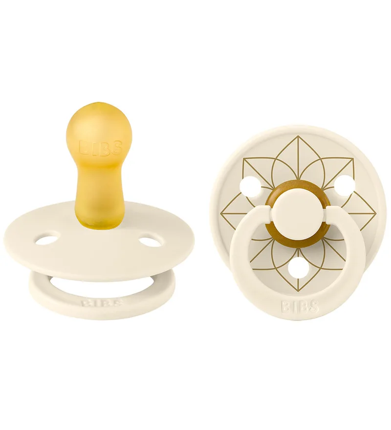 Colour Fopspenen - Maat 2 - Rond - 2-pack - Ivory/Goud de BIBS – photo produit