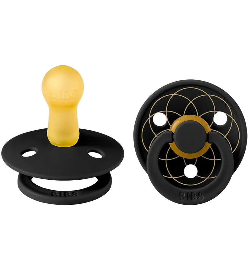 Colour Fopspenen - Maat 2 - Rond - 2-pack - Zwart/Goud de BIBS – photo produit