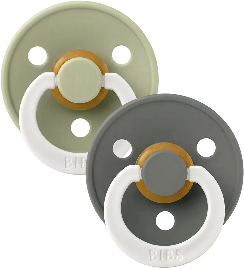 Colour Glow Fopspeen - 18-48 mnd - 2-pack - Rond - Sage/Pine de BIBS en Sage Glow, Pine Glow – photo produit