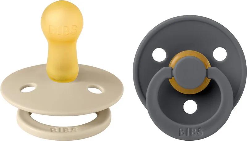 Colour Pacifier - Maat 2 - Fopspeen - 2 stuks - Vanilla / Iron de BIBS en Bruin zand 1 – photo produit