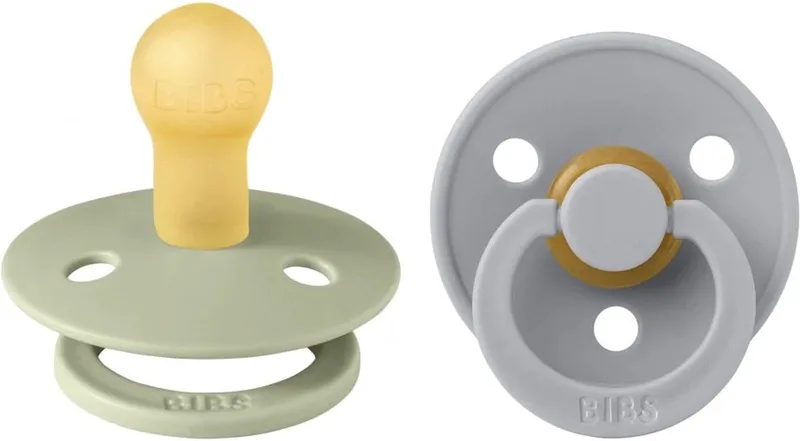 Colour Pacifier - Stage 1 Fopspeen - 0+ maanden - 2 stuks - Sage / Cloud by BIBS in Sage, Cloud – product photo