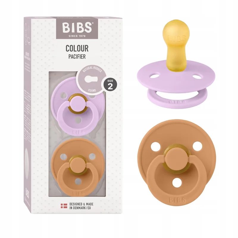 Colour Speen 2 stuks - Natuurrubber 6m+ Violet Sky/Pumpkin by BIBS – product photo