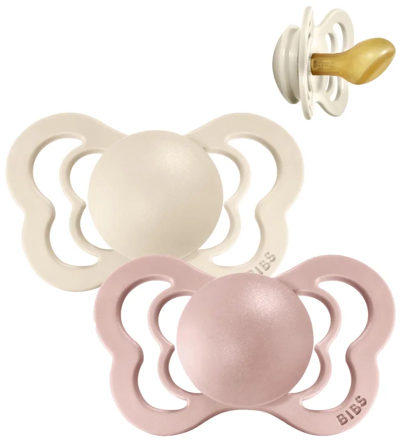 Couture Fopspenen - Maat 1 - 2-pack - Anatomisch - Ivory/Bl de BIBS – photo produit