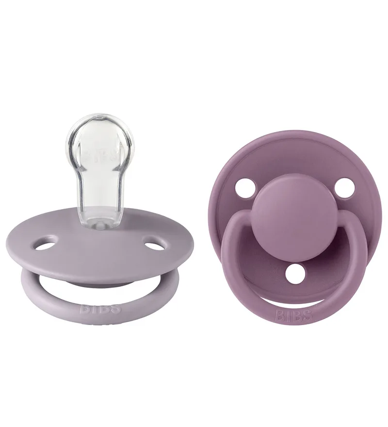 De Lux Fopspenen - 2-pack - Rond - Fossiel Grey/Mauve de BIBS – photo produit