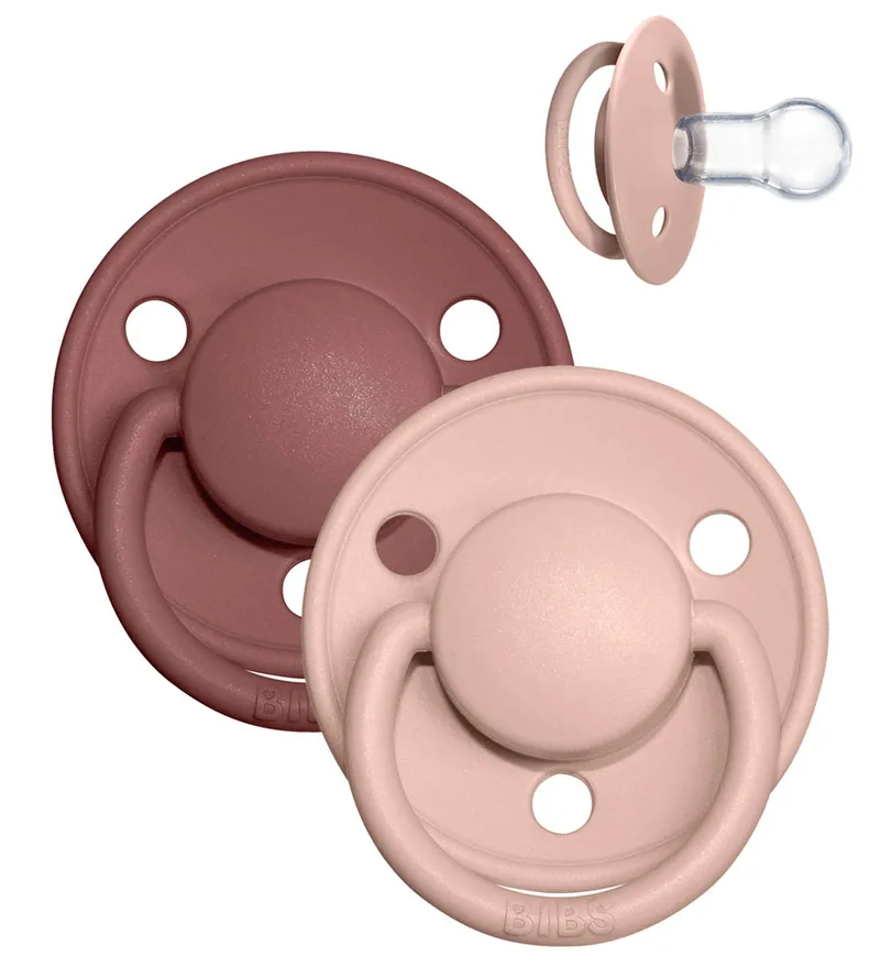 De Lux Fopspenen - 2-pack - Rond - Marmot/Blush de BIBS – photo produit