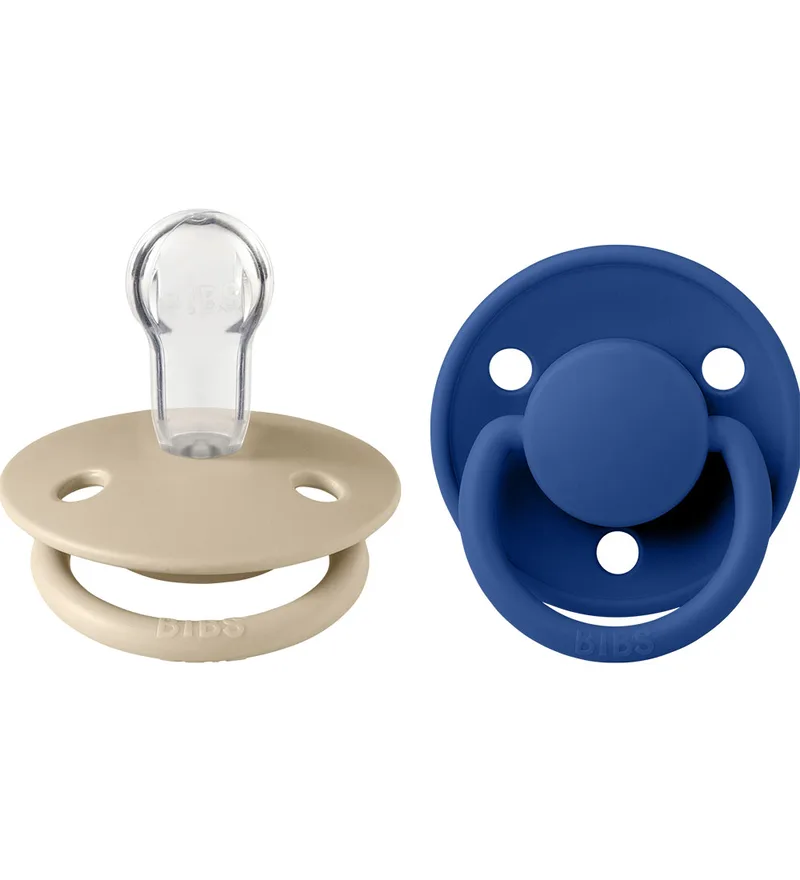 De Lux Fopspenen - 2-pack - Rond - Vanilla/Korenbloem de BIBS – photo produit