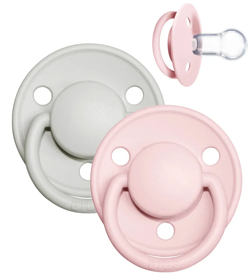 De Lux Fopspenen - Eén maat - 2-pack - Rond - Haze/Blossom de BIBS – photo produit