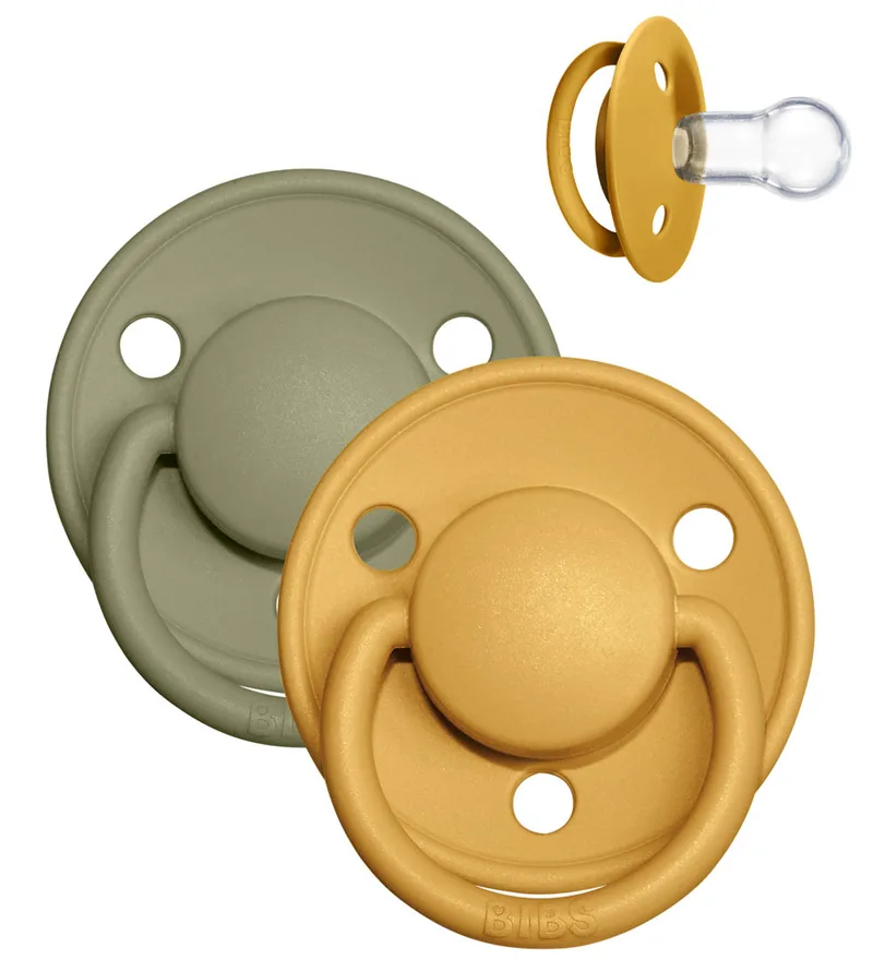 De Lux Fopspenen - Eén maat - 2-pack - Rond - Honey Bee/Oli van BIBS – productfoto