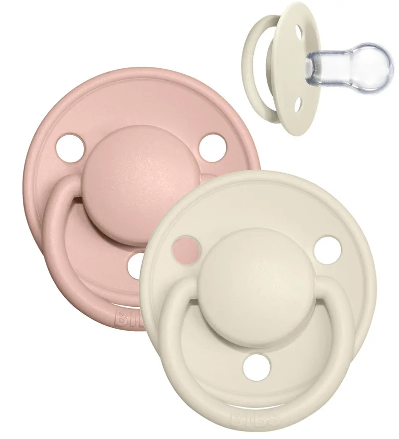 De Lux Fopspenen - Eén maat - 2-pack - Rond - Ivory/Blush van BIBS – productfoto