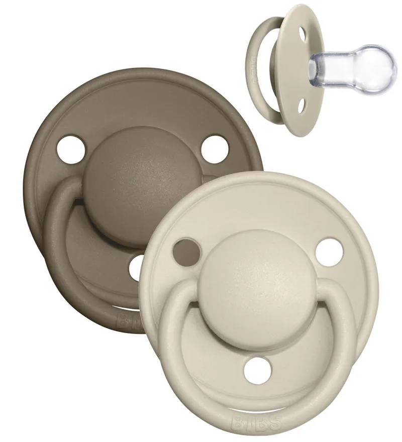 De Lux Fopspenen - Eén maat - 2-pack - Rond - Vanilla/Dark by BIBS – product photo