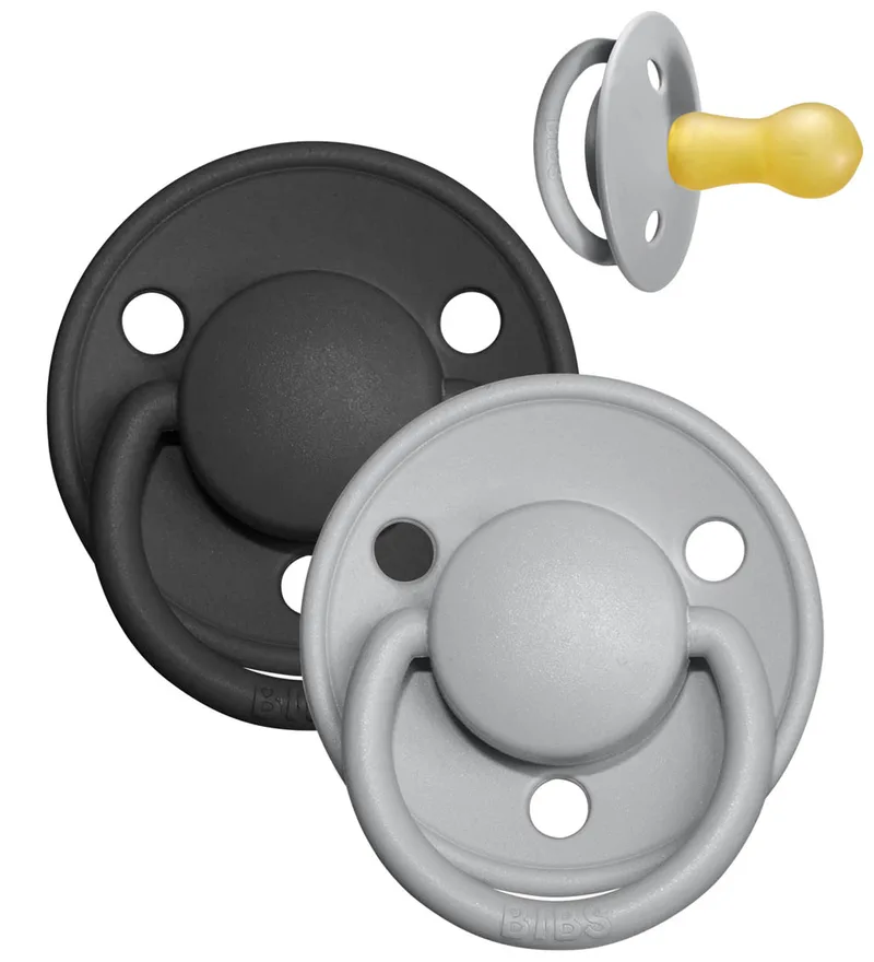De Lux Fopspenen - Maat 2 - 2-pack - Rond - Cloud/Black de BIBS – photo produit