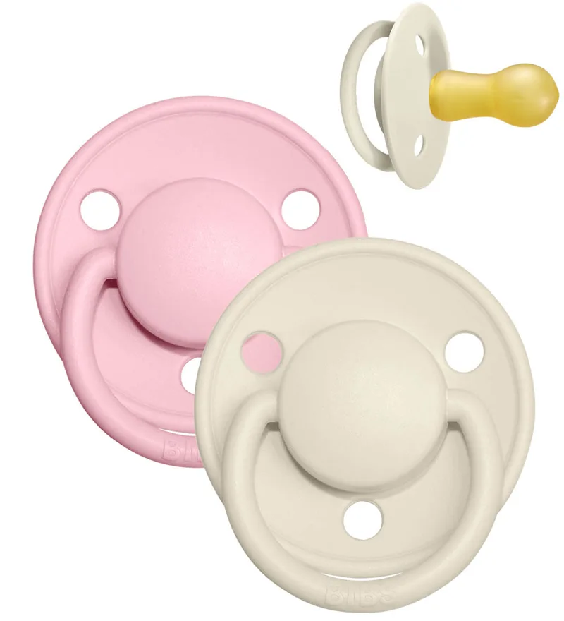 De Lux Fopspenen - Maat 2 - 2-pack - Rond - Ivory/Baby Pink de BIBS – photo produit