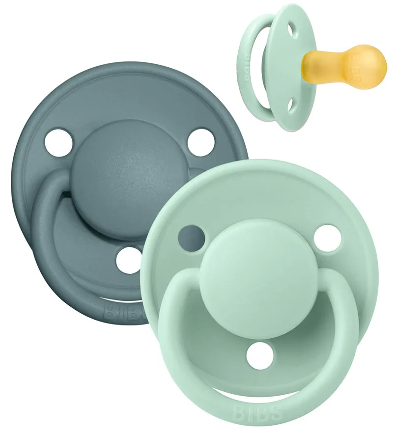 De Lux Fopspenen - Maat 2 - 2-pack - Rond - Nordic Mint/IJs de BIBS – photo produit