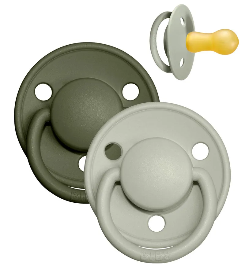 De Lux Fopspenen - Maat 2 - 2-pack - Rond- Sage/Hunter Gree de BIBS – photo produit