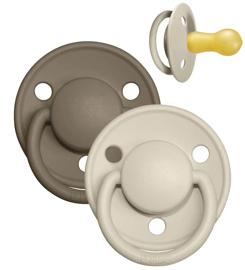De Lux Fopspenen - Maat 2 - 2-pack - Rond - Vanilla/Dark Oa de BIBS – photo produit