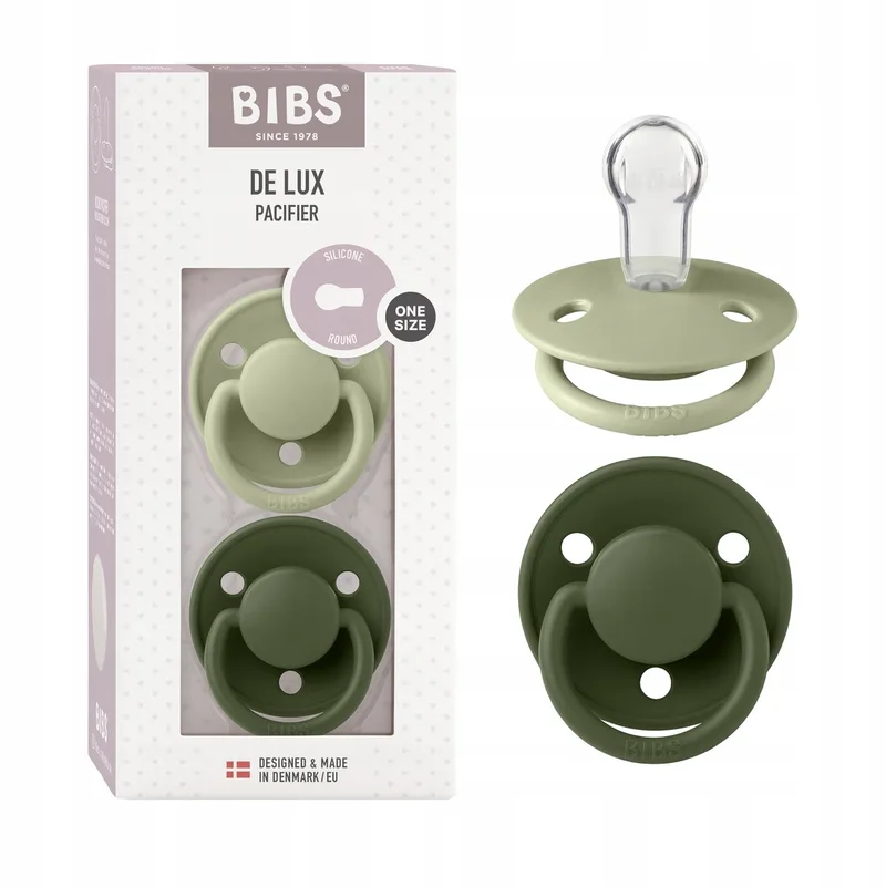 De Lux Pacifier - One Size Fopspeen - 2 stuks - Sage / Hunter Green de BIBS en Vert foncé, Vert – photo produit